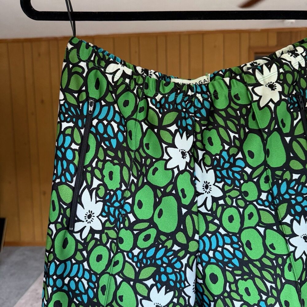 Balenciaga Paris Spring 2017 Floral Print Legging Dress Pant Green Blue XL $1090 - Picture 2 of 14